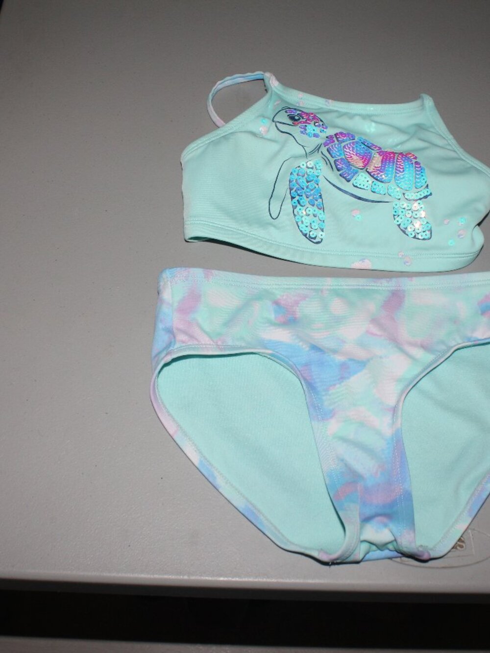 Blue Turtle 2 Pcs Justice Bikini Swimsuit Size 10